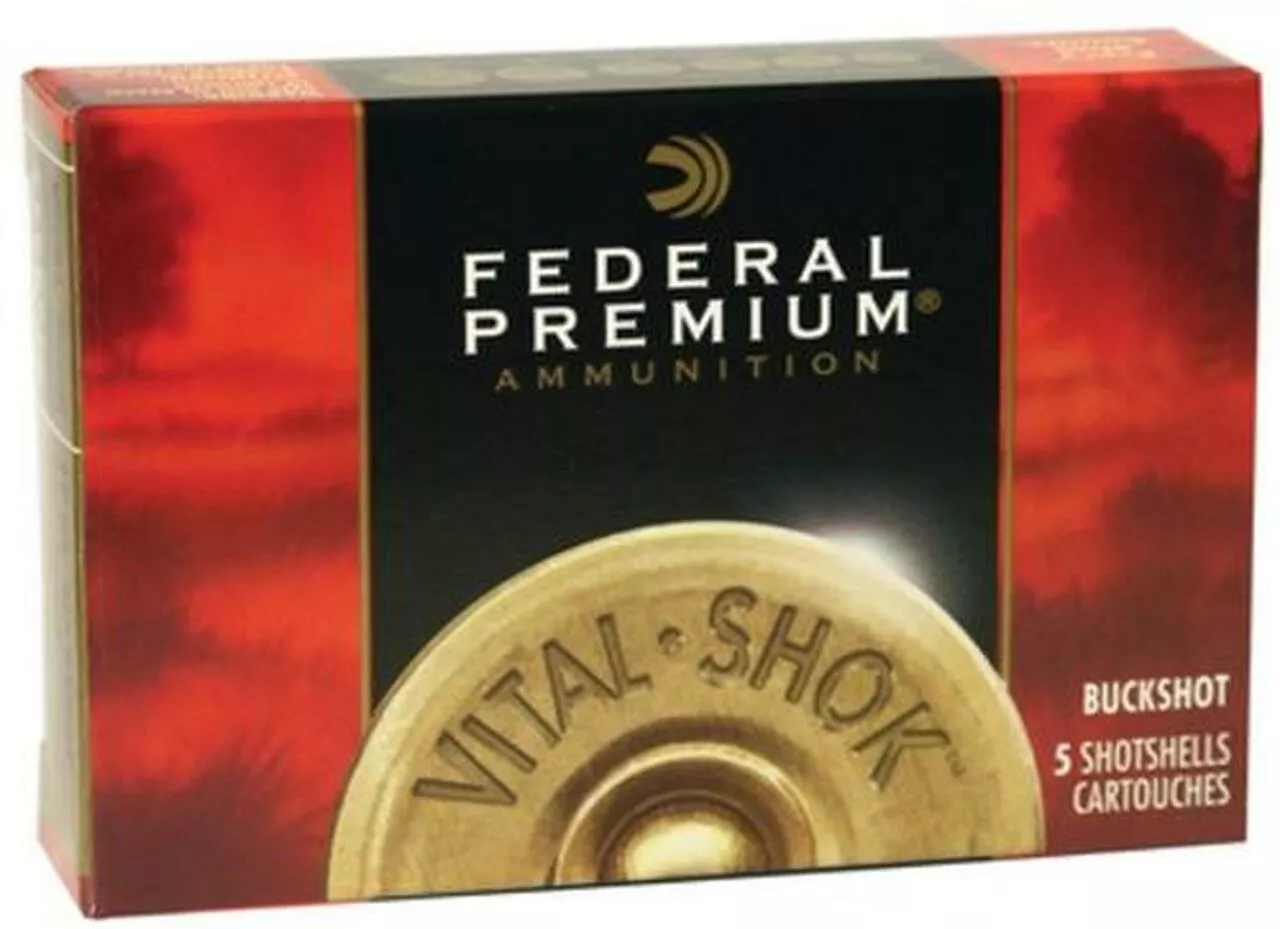Federal Premium, Vital Shok, 12 Ga 2.75″, 00 Buck, 1 1/8 oz, Buckshot, 9 Pellets, 5rd Box
