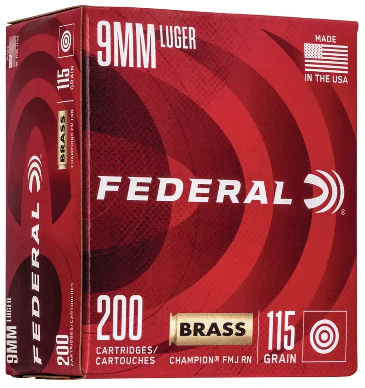 Federal9mm Luger, 115gr FMJ – 200RD