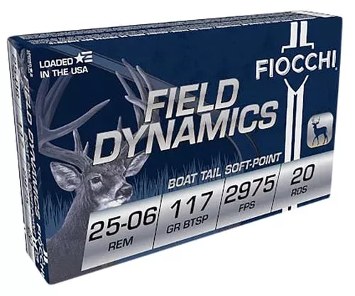 Fiocchi 2506B Field Dynamics25-06Rem 117gr Pointed Soft Point 20 Per Box/10 Case