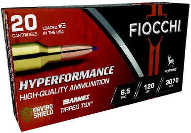 Fiocchi 6.5 PRC Ammo 120 Grain Barnes Tipped TSX Box of 20