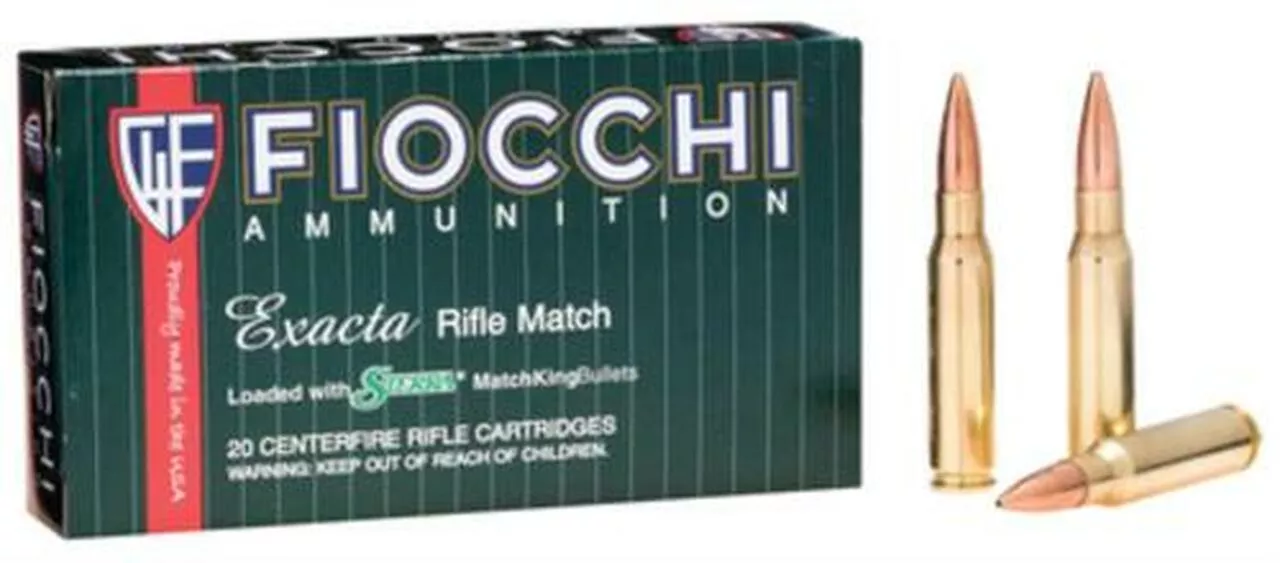 Fiocchi Exacta Rifle Match .308 Win 180 Gr, Hollow Point, Boat-tail, Matchking, 20rd Box