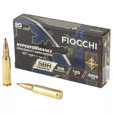 Fiocchi HYPR SBR 308 Win Ammo 125 Grain Box of 20