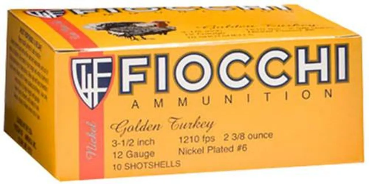Fiocchi Turkey Nickel Plated 12 Ga, 3.5″, 2-3/8oz, 6 Shot, 10rd/Box