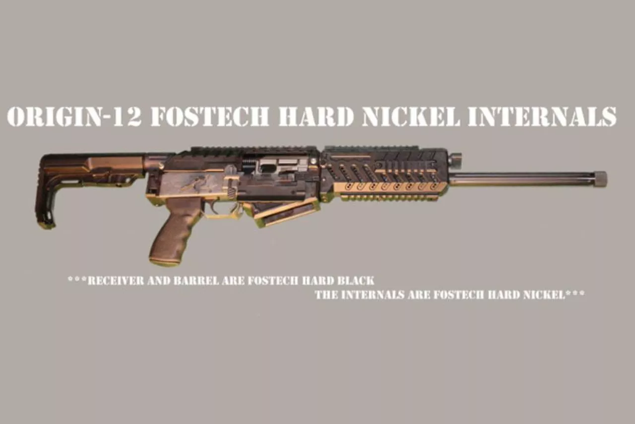 Fostech Origin-12 Ga Takedodwn Shotgun, Black Finish, Hard Nickel Internals