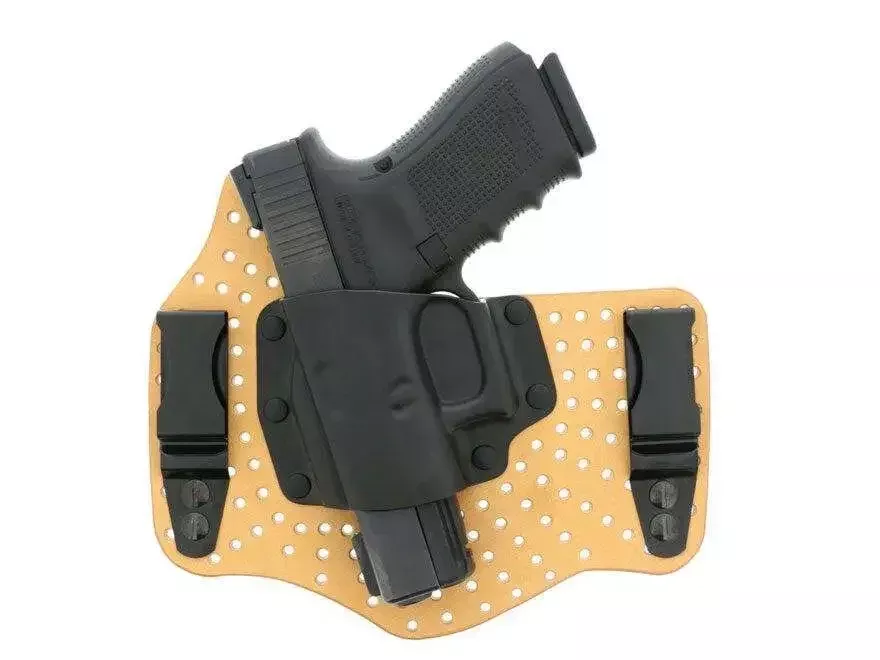 Galco KA224 KingTuk Air Natural Leather Backing w/Black Kydex Holster IWB fits Glock 22 Right Hand