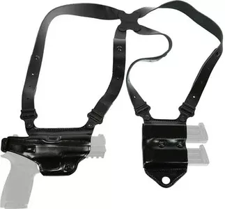 Galco MCII224B Miami Classic II Shoulder System Size Fits Chest Up To 56″ Black Leather Compatible w/Glock 17 Gen1-5/19 Gen1-5/22 Gen2-5 Right Hand