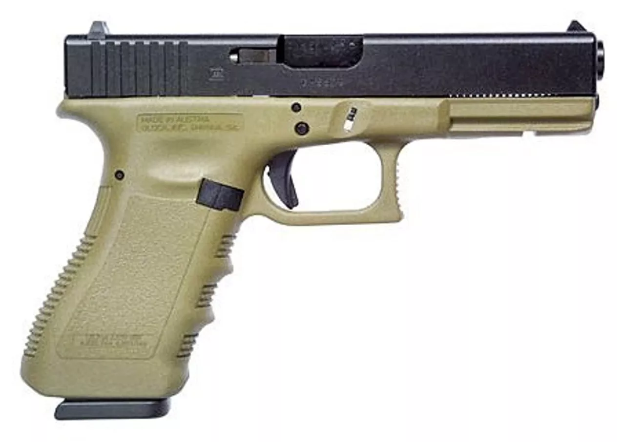 Glock 17 9mm, Fixed Sights, Olive Drab, 17rd Mags