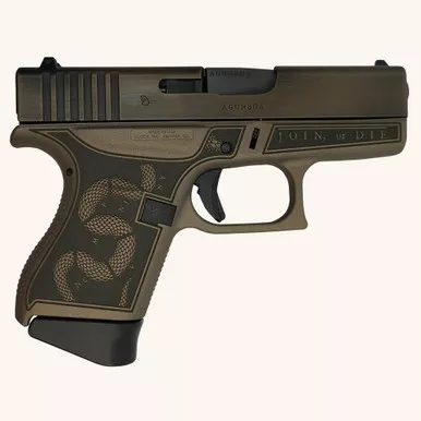 Glock 43 Custom 9mm Luger Pistol 3.4" Barrel 6+6 Round Colonial Brown Frame