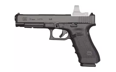 Glock UG3430101MOS G34 Gen4 Competition MOS 9mm Luger 5.31″ 10+1 Black Black Steel w/MOS Cuts Slide Black Interchangeable Backstrap Grip