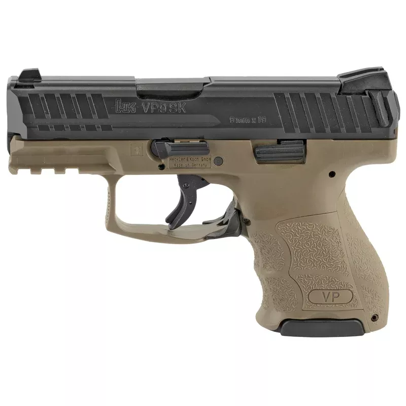 H&K VP9SK 9mm Striker Fired, 2 Mags – Brown