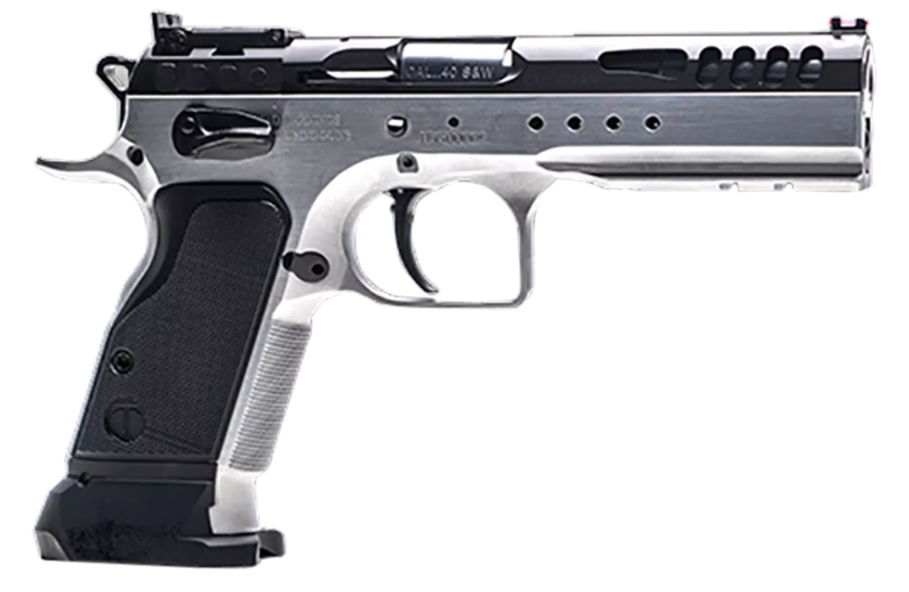 Italian Firearms Group Limited Master 9mm 4.75″ Barrel 17rd Hard Chrome Black Steel Slide Black Polymer Grip