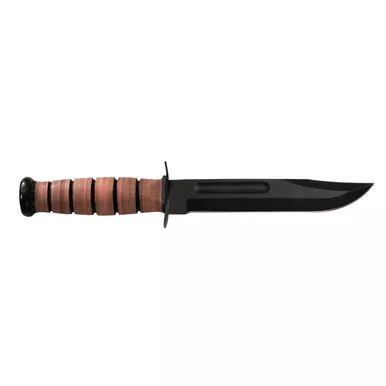 Ka-Bar USMC Fixed Blade Knife 7" Clip Point Blade Brown