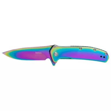 Kershaw Outcome Pocket Knife 2.8" Drop Point Rainbow PVD Blade