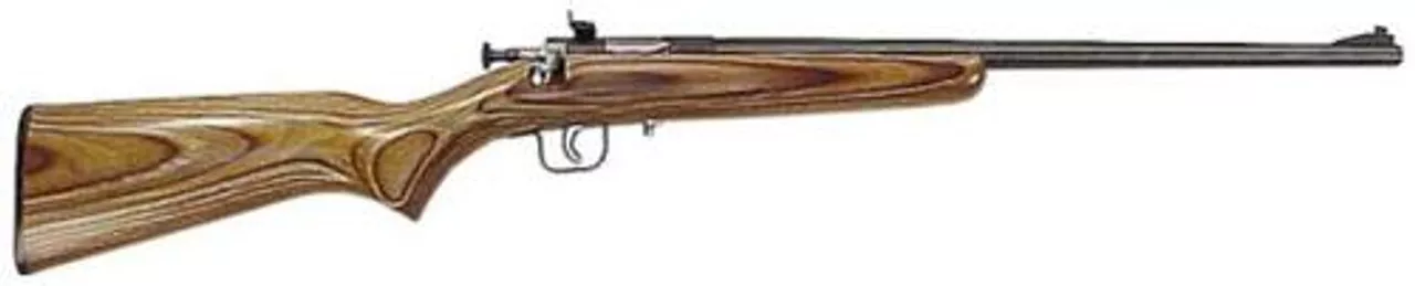 Keystone Crickett 22LR, 16.12″, Brown Laminate, Blued