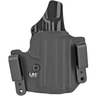 L.A.G. Tactical Defender IWB/OWB Holster Right Hand S&W Shield 380 EZ Kydex Black