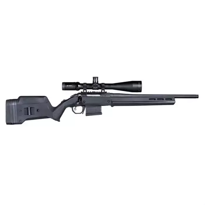 Magpul MAG931-BLK Hunter American Stock Fixed w/Aluminum Bedding & Adj Comb Black Synthetic for Ruger American SA