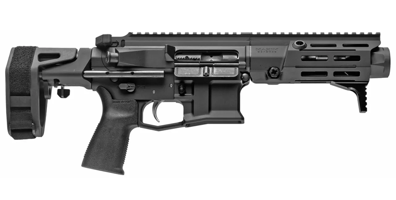 Maxim PDX AR-15 Pistol 7.62×39, 5.5″ Barrel, Hate Brake, Black, PDW Brace, 20rd Mag