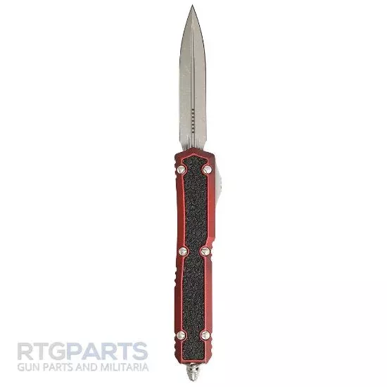 MICROTECH MAKORA SIGNATURE D/E OTF AUTOMATIC KNIFE, RED, 3.4 INCH, APOCALYPTIC, 206-10 APWRDS