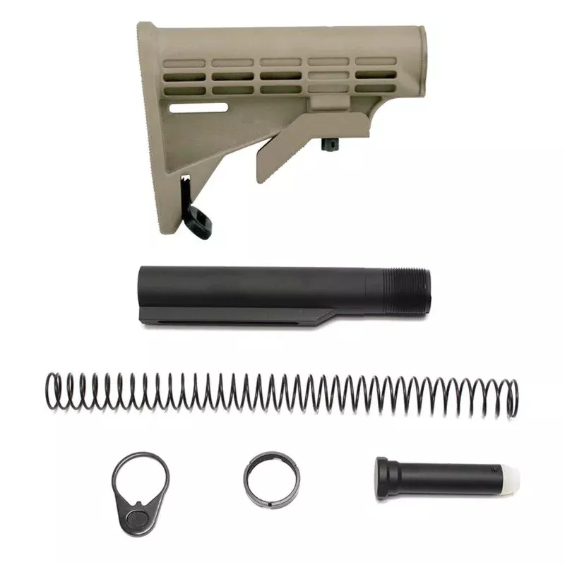 Mil-Spec AR-15 Stock and Buffer Kit – Tan
