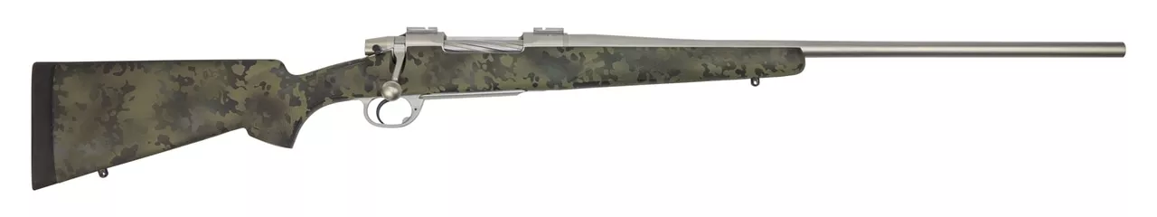 Nesika Sporter 280 Rem, 24″ Barrel, Bell & Carlson Romainan Forest Camo Stock, Stainless Steel, 1rd