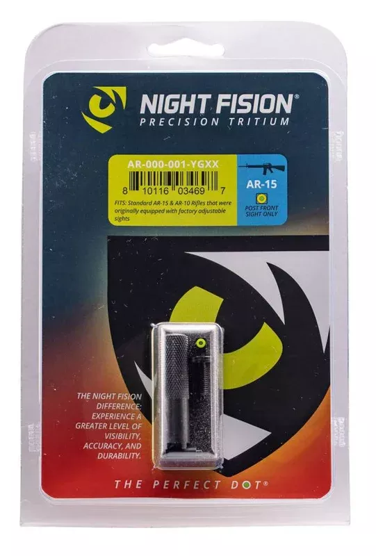 Night Fision AR000001YGXX Perfect Dot AR-15/M16 Green Tritium w/Yellow Outline Black