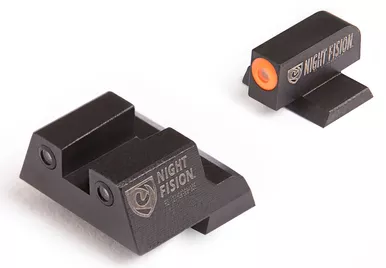 Night Fision CNK027003OGZ Night Sight Set for Canik TP9SF/TP9SF Elite Green Tritium Orange Outline Front, Black Outline Rear