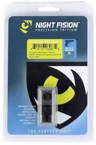Night Fision SAW201003YGZ Tritium Night Sights for Smith & Wesson Green Tritium Yellow Outline Front Sight-Green Tritium Black Outline Rear Sight M&P/M&P M2.0