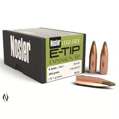 NIO282-NOSLER E-TIP 9.3MM .366 250GR SPITZER LEAD-FREE 50PK #59270