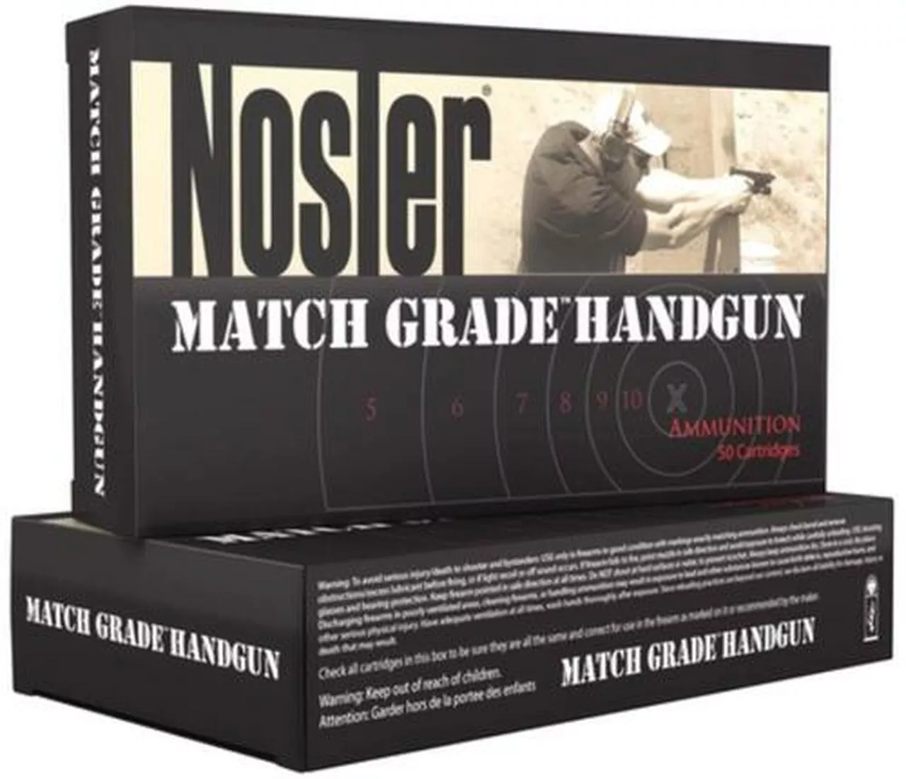 Nosler Match Grade Handgun Ammunition 45 ACP 230gr, Jacketed Hollow Point 50rd Box