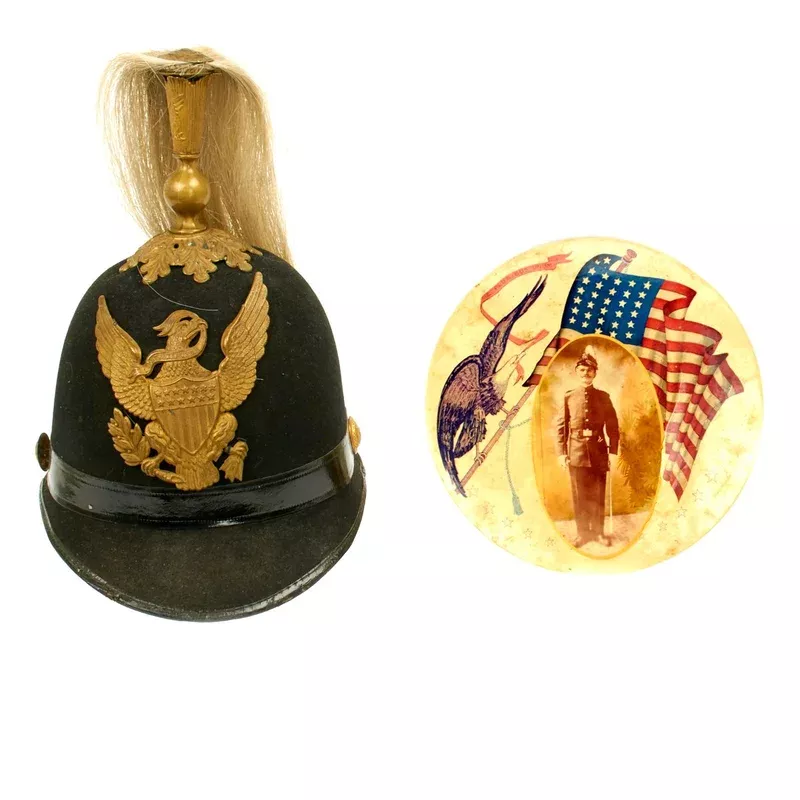 Original U.S. Indian War Period 1881 Pattern Dress Helmet for Mounted Cavalry with Photo Plate