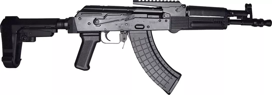 Pioneer Arms AK0031ESBA3 Hellpup Elite Optic Rail with Picatinny Rail 7.62x39mm 11.73″ 30+1 Black Collapsible Stock