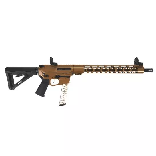 PSA Custom PX-9 9MM 16″ Nitride 15″ MLOK PCC Rifle w/ 3.5 lb Flat FCG – Coyote
