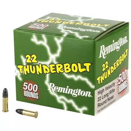 Remington 22LR 40gr Thunderbolt Round Lead Point 1255fps 500 Rounds