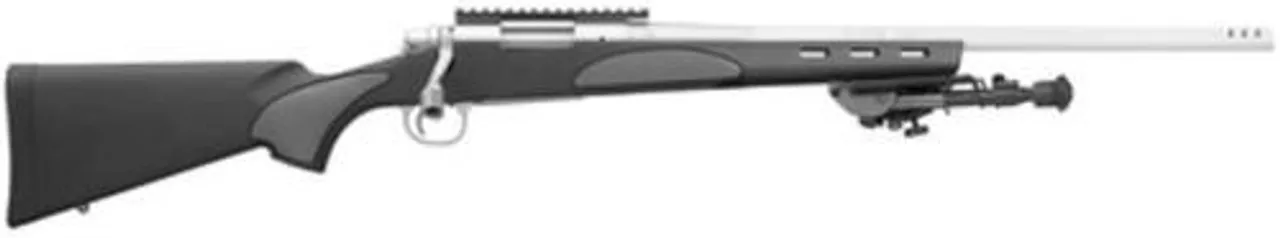 Remington 700 VTR, Bolt Action, 223 Remington, 22″ Barrel, Stainless Finish, Black Stock, Bi-Pod, 5Rd