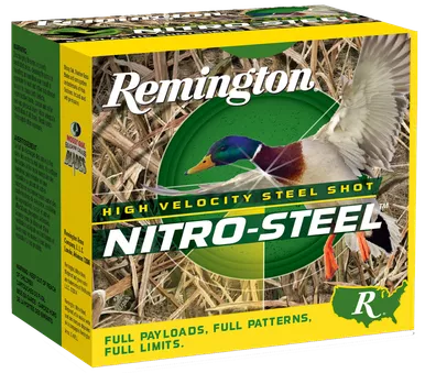 Remington Nitro-Steel High Velocity 12 Gauge Ammo 3-1/2" BB Zinc Plated Steel Shot 1-1/2 oz Box of 25