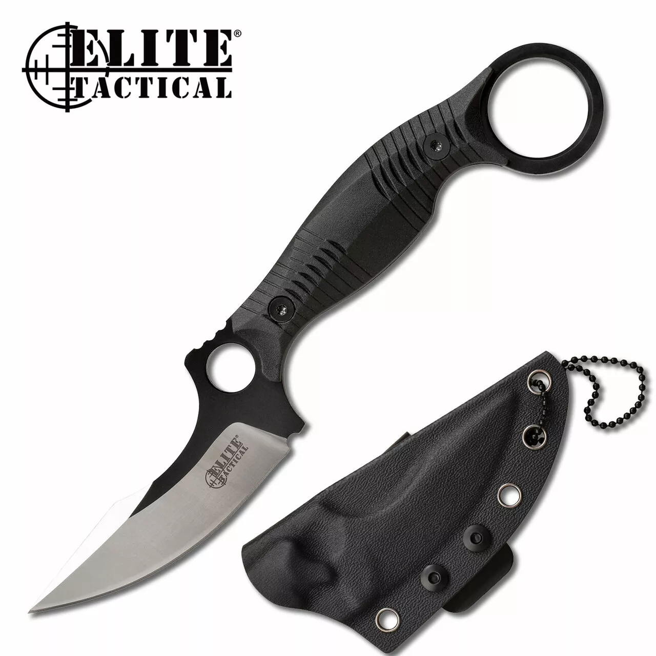 ‘Rout’ Elite Tactical Fixed Blade Neck Knife w/ Sheath – ET-FIX007BK – Weapons Galore