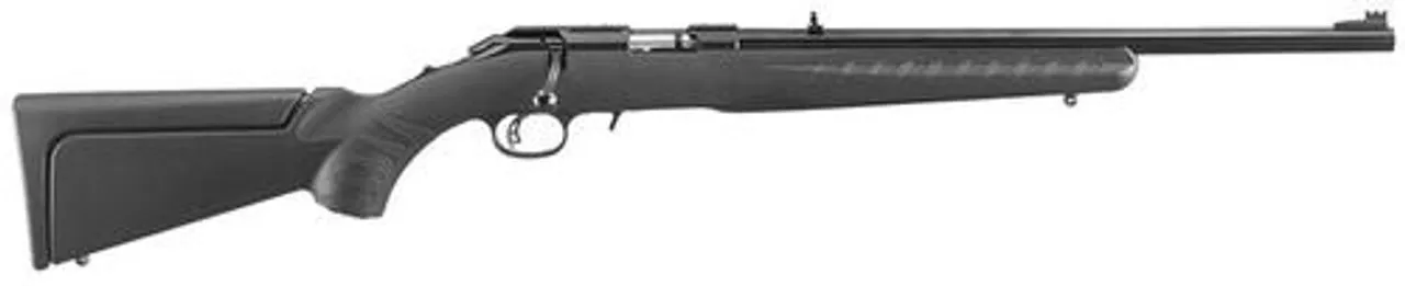Ruger American Compact Rimfire Rifle .22 Magnum 18″, Satin Blue Finish