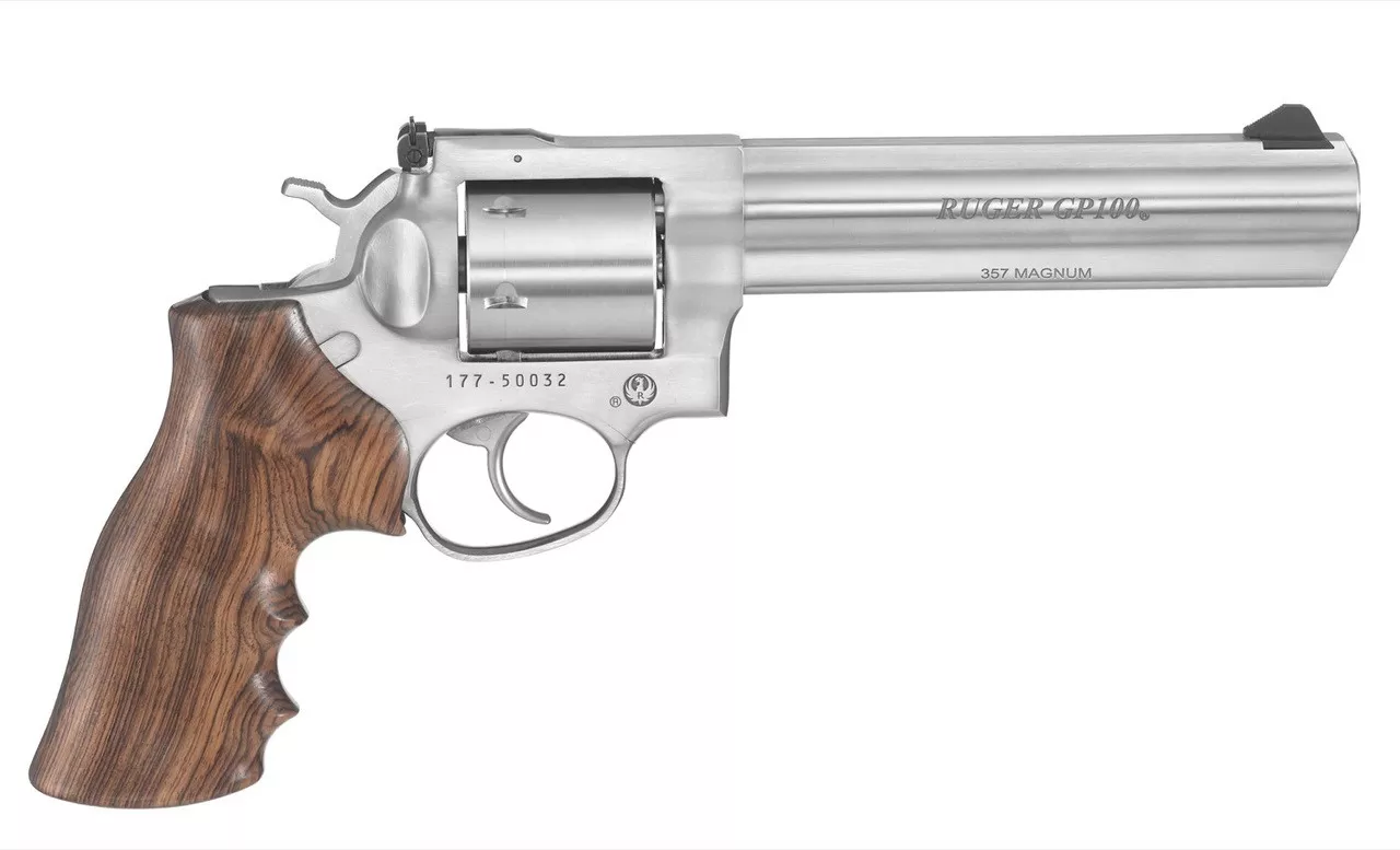 Ruger GP100 357 Mag/38 Spec 6.5″ Barrel Stainless Steel, Unfluted Cylinder, 6 Round