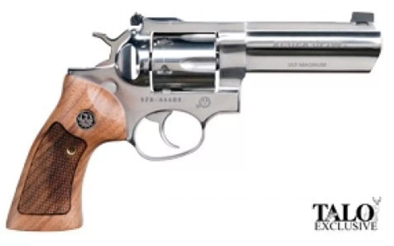 Ruger GP100 Limited Edition 357 Mag/38 Spl 4″ Full Lug Barrel, High Polish SS, Adjustable Sights Wood Grips 6rd