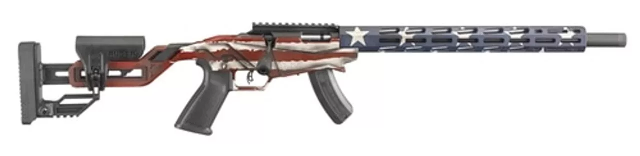 Ruger Precision, 22 LR, 18″ Threaded Barrel, 15rd, American Flag