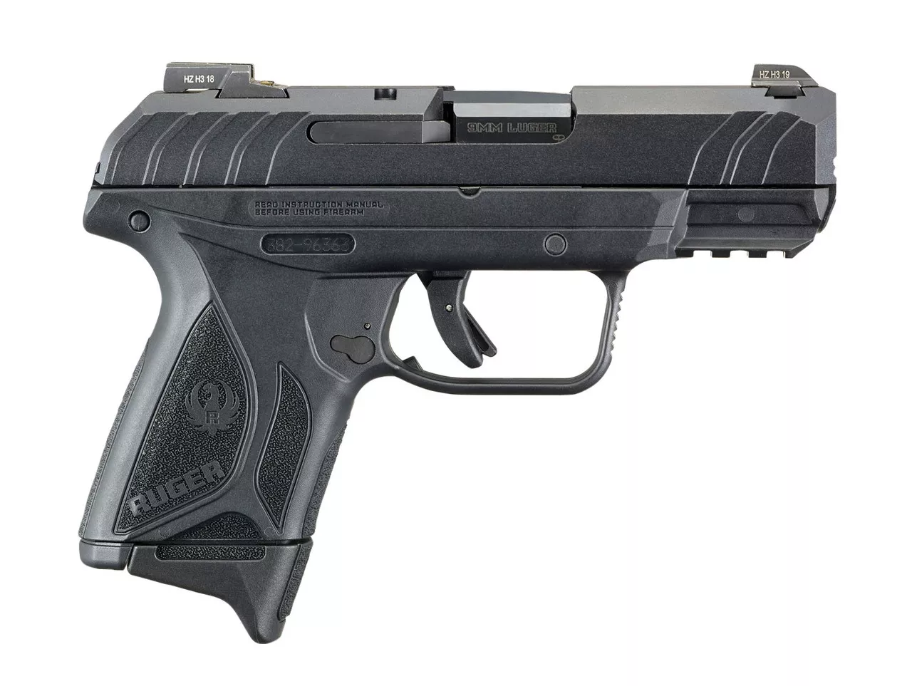 Ruger Security-9 Pro Compact 9mm, 4″ Barrel, Night Sights, Blued/Black, 10rd
