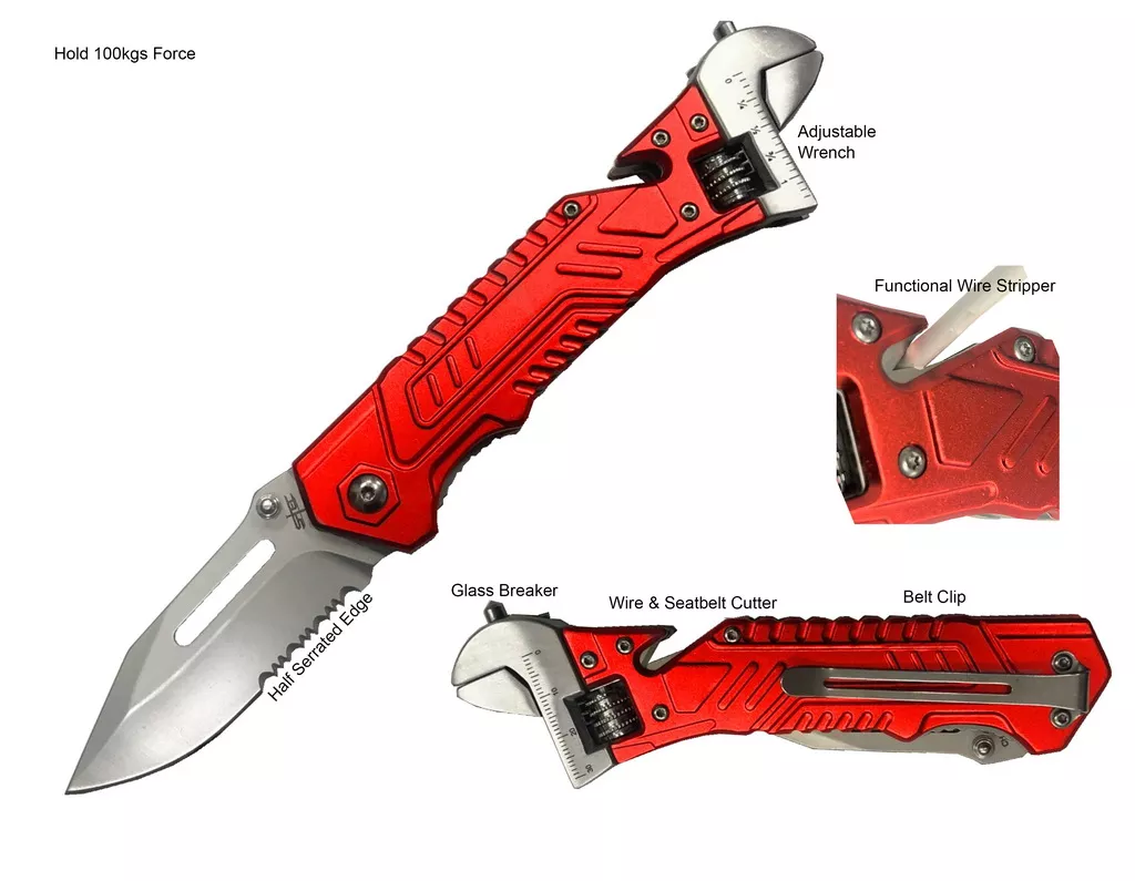 S-TEC 8.75″ Easy Opening Wrench Folding Knife 2nd Gen – TS100RD – Weapons Galore