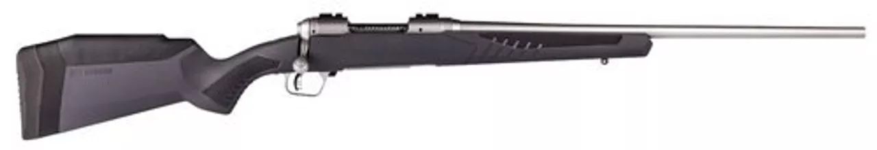 Savage 10/110 Storm 338 Winchester Magnum, 24″ Barrel, Stainless Steel,, , AccuFit Gray Stock, 3 rd