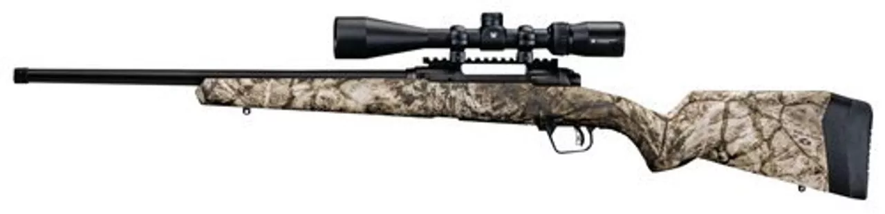 Savage 110 Apex Predator XP, 308 Win, 20″ Barrel, Mossy Oak Terra Camo Pattern, Polymer Stock, 4Rd, Vortex Crossfire II 4-12×40 Scope,