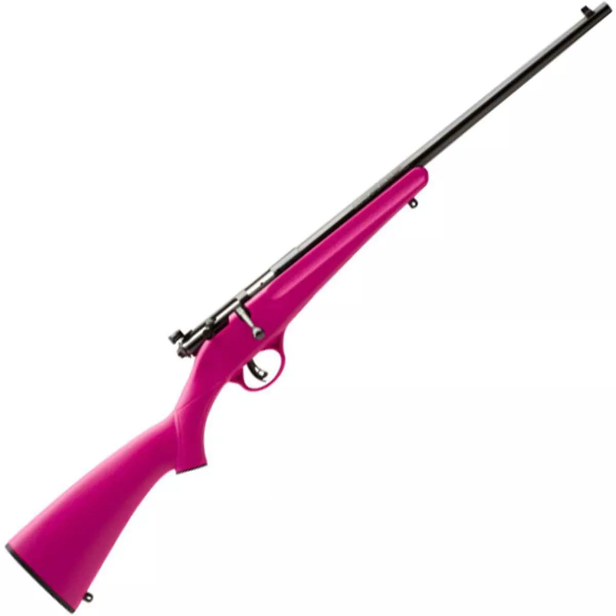 Savage Arms Rascal Compact Blued/Pink Bolt Action Rifle – 22 Long Rifle – 16.13in
