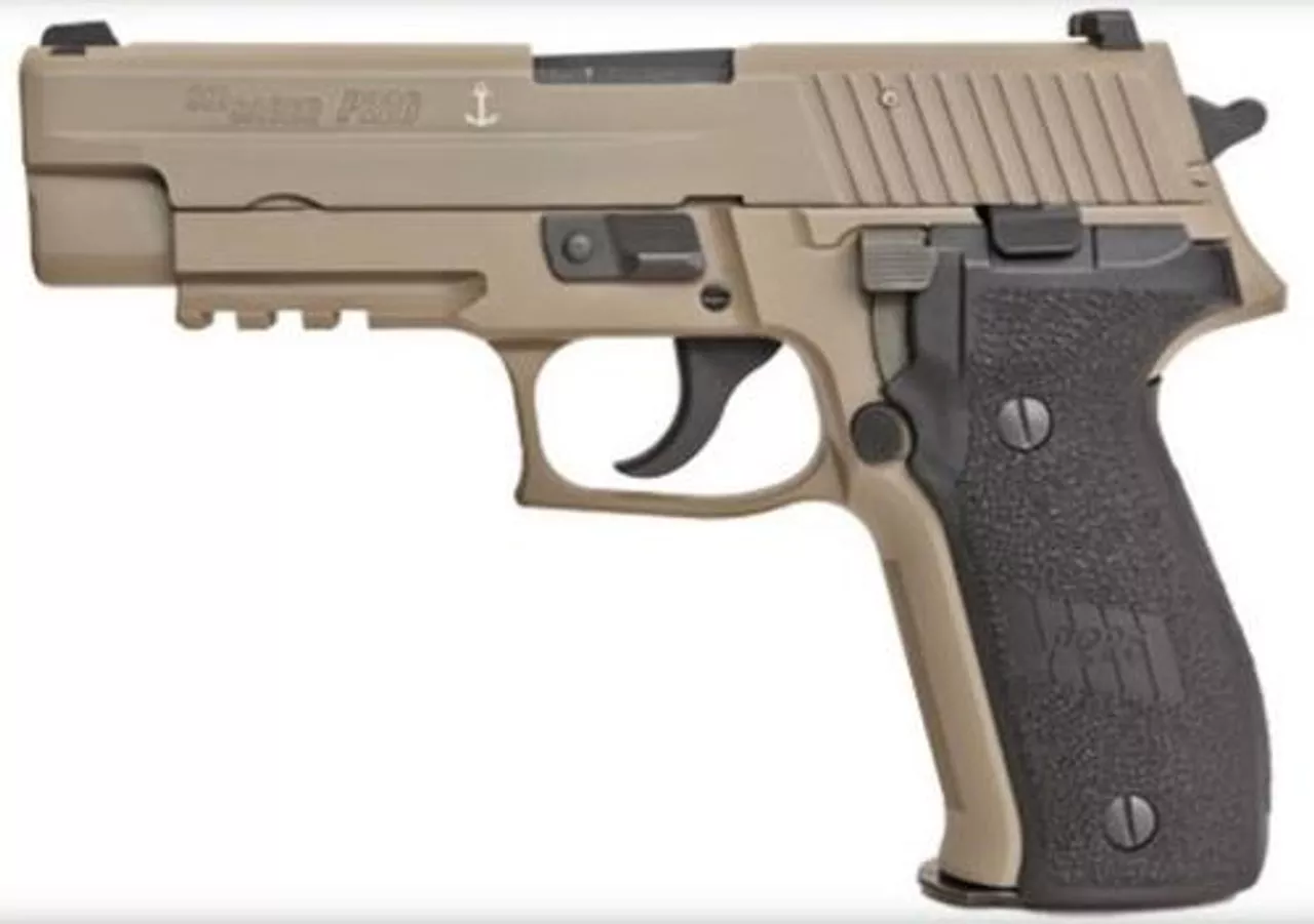 Sig P226 MK-25 Desert 9mm 4.4″ Barrel Siglite Night Sights Flat Dark Earth Black Grips 15rd Mag