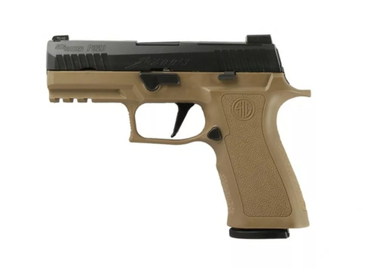 SIG P320 X-Series, 9mm, 3.9″, 17rd, X-Ray3 NS, Black Slide, Coyote Frame
