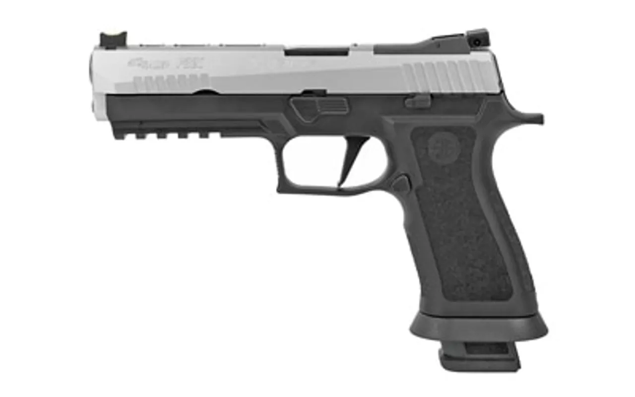SIG P320 X-Series, 9mm, 5″, 21rd, Fiber Optic FS, Stainless/Black