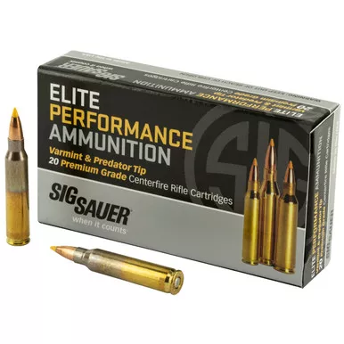 Sig Sauer Elite Performance Varmint & Predator 223 Remington Ammo 40 Grain Polymer Tip Box of 20