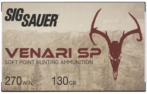Sig Sauer Venari SP Rifle Ammunition .270 Win 130gr SP 2846 fps 20/ct